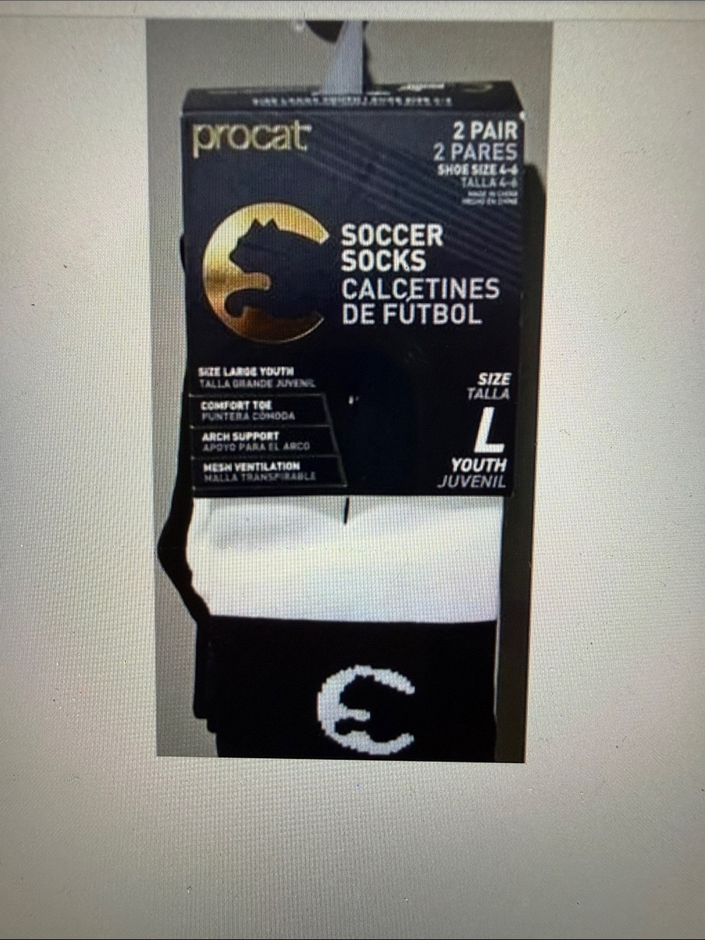 Puma Youth Athletic Soccer Socks - Black & White - 2 Pack